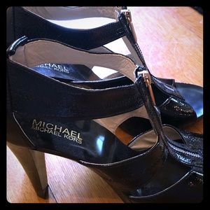 Michael Kors shiny black dress sandals